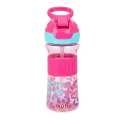 Nuby - Thirsty Kids 12 Oz Flip-It Reflex Refletor Copo com Bico Macio, Rosa