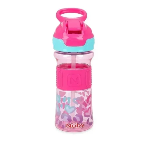 Nuby - Thirsty Kids 12 Oz Flip-It Reflex Refletor Copo com Bico Macio, Rosa