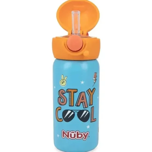 Nuby - Thirsty Kids Aço Inoxidável Flip It Active