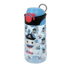 Nuby - Thirsty Kids 15Oz Flip-It Bolt Pirate Sharks Azul
