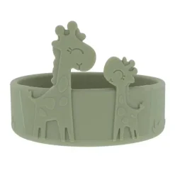 Nuby - Tigela de alimentação para bebê girafa de silicone - Verde