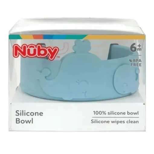 Nuby - Tigela de Alimentação de Baleias em Silicone - Azul