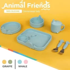 Nuby - Tigela de Alimentação de Baleias em Silicone - Azul