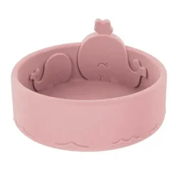 Nuby - Tigela de silicone para alimentação de bebê baleia - Pink Blush