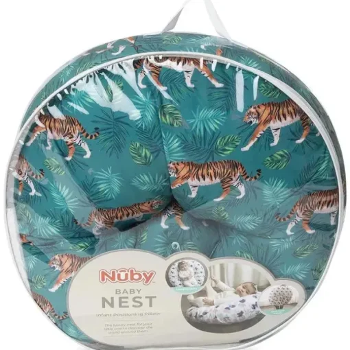 Nuby - Travesseiro espreguiçadeira e travesseiro de amamentação com estampa de tigre do Dr. Talbot