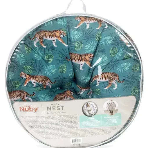 Nuby - Travesseiro espreguiçadeira e travesseiro de amamentação com estampa de tigre do Dr. Talbot