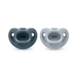 Nuk - 2 unidades de chupeta 100% silicone para meninas, 0/6M, Midnight Mist