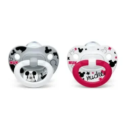 NUK - 2 unidades de chupetas ortodônticas Mickey/Minnie Mouse, 6/18M