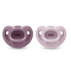 Nuk - 2 unidades de chupeta 100% silicone para meninas, 0/6M, meia-noite lavanda