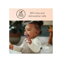 Nuk - 2 unidades de chupeta 100% silicone para meninas, 0/6M, meia-noite lavanda