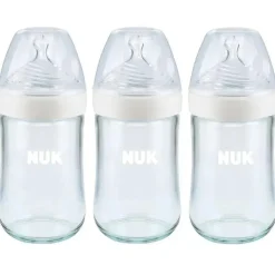 NUK - 3 unidades de garrafas de vidro simplesmente naturais, 8 onças