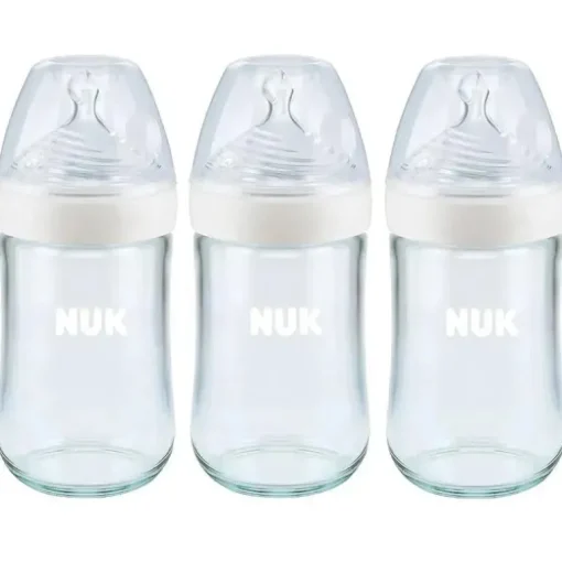 NUK - 3 unidades de garrafas de vidro simplesmente naturais, 8 onças
