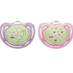 Nuk - Chupeta Airflow Glow In Dark, Girl, Tamanho 1
