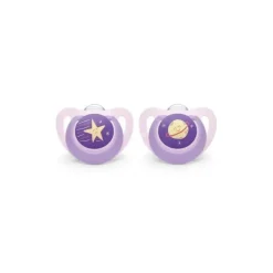 Nuk - Chupeta Genius Tamanho 1, 2 Pk Outer Space Theme, Girl