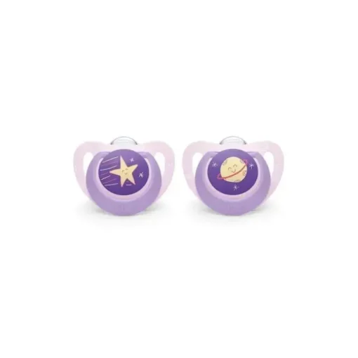Nuk - Chupeta Genius Tamanho 1, 2 Pk Outer Space Theme, Girl