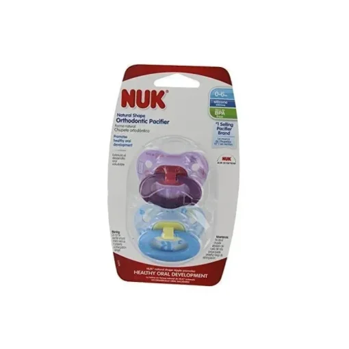 Nuk - Chupeta Ortodôntica Juicy 0-6 Meses, 2 Ea, Estilos e Cores Podem Variar