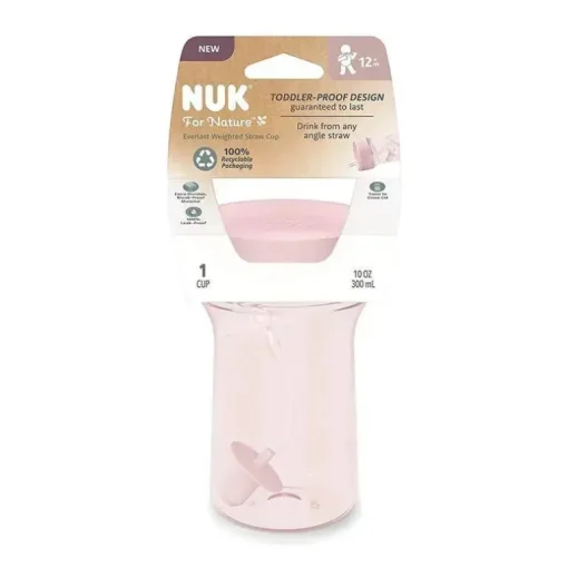 NUK - For Nature Everlast Weighted Straw Cup, 10 Oz