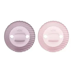 NUK - For Nature 2Pk Chupeta de Silicone para Meninas 2 em 1, 0/12M