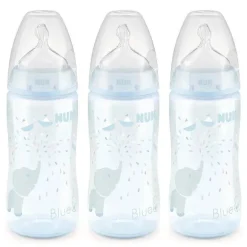 Nuk - garrafa anticólica de fluxo suave de 10 onças, elefante azul 3 unidades