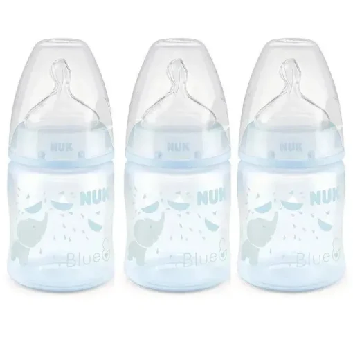 Nuk - Garrafa para bebê menino de 5 onças e 3 unidades com fluxo suave