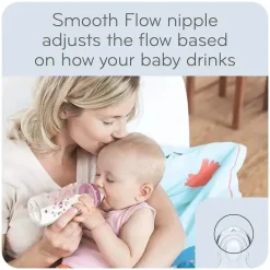 Nuk - Garrafa para bebê menino de 5 onças e 3 unidades com fluxo suave