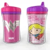 Nuk - Liga da Justiça Isolado Bico Duro Sippy Cup 9 Oz 2 Pk, Garota