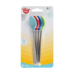 Nuk - 4Pk First Essentials Colher Infantil Soft Bite, Ponta de Silicone
