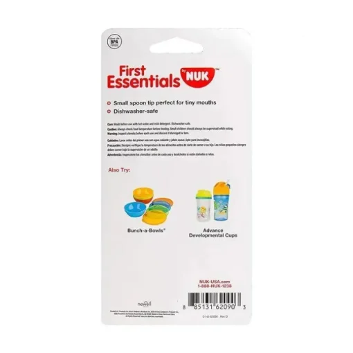 Nuk - 4Pk First Essentials Colher Infantil Soft Bite, Ponta de Silicone