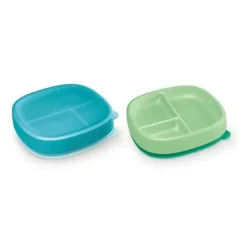 Nuk - placas de sucção e tampa, cores sortidas, pacote com 2, mais de 6 meses, azul e verde
