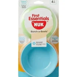 Nuk First Essentials Bunch-A-Bowls, Cores Sortidas 4-Pack