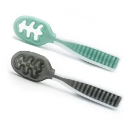 NumNum Dual Stage pré-colher GOOtensils - Glacier Green e Storm Grey