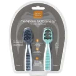 NumNum Dual Stage pré-colher GOOtensils - Glacier Green e Storm Grey