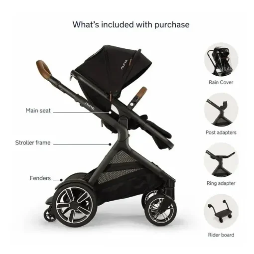 Nuna - carrinho DEMI Next com Rider Board, Caviar