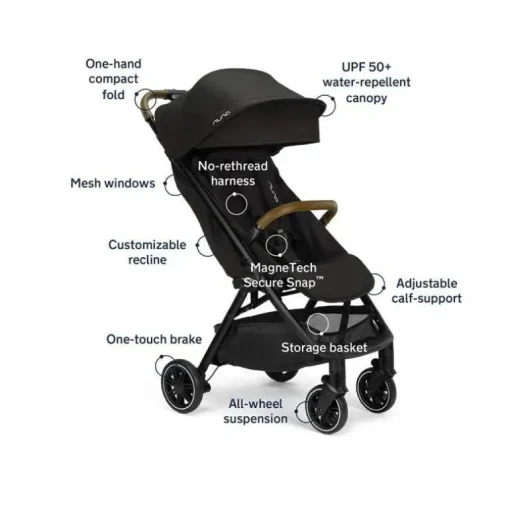 Nuna - Carrinho Trvl Com Bolsa De Viagem Caviar