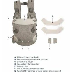 Nuna - CUDL Clik 4 em 1 Baby Carrier, Fog