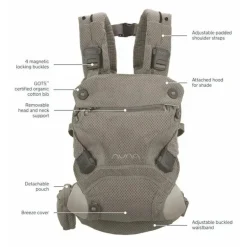 Nuna - CUDL Clik 4 em 1 Baby Carrier, Fog