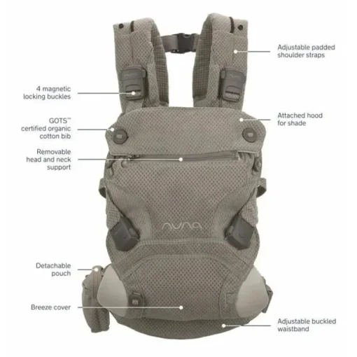 Nuna - CUDL Clik 4 em 1 Baby Carrier, Fog