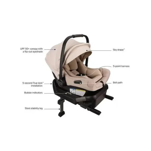 Nuna - Pipa Aire Infant Car Seat, Biscotti