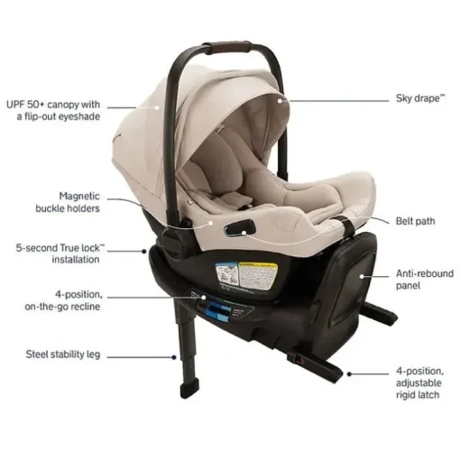 Nuna - Pipa Aire Rx Cadeirinha de carro infantil e base Relx, Biscotti