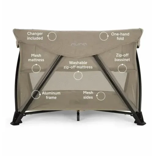 Nuna - Sena Aire W New Zip-Off Bassinet Playard, Hazelwood