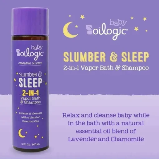 Oilogic Baby - Alívio de banho de vapor com óleo essencial para dormir e dormir para bebês e crianças pequenas
