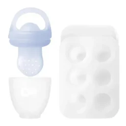 Ola Baby - Alimentador de frutas frescas de silicone e conjunto de picolé para introdução de alimentos sólidos, mirtilo