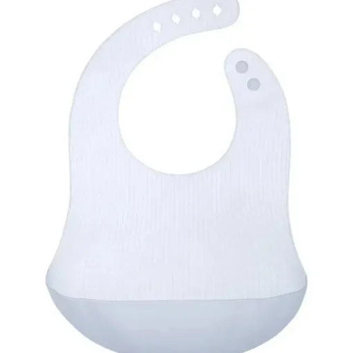 Ola Baby - babador impermeável de silicone dobrável para bebê com estojo de viagem, mirtilo
