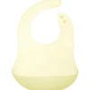 Ola Baby - Babador impermeável de silicone dobrável para bebê com estojo de viagem, limão
