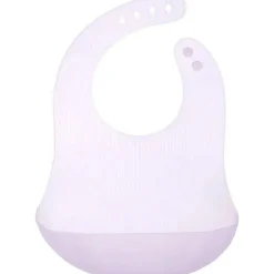 Ola Baby - babador impermeável de silicone dobrável para bebê com estojo de viagem, lilás