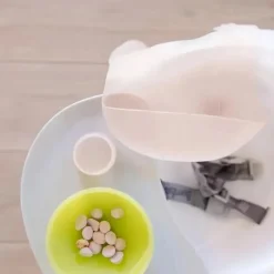 Ola Baby - babador impermeável de silicone dobrável para bebê com estojo de viagem, mirtilo