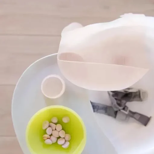 Ola Baby - babador impermeável de silicone dobrável para bebê com estojo de viagem, mirtilo