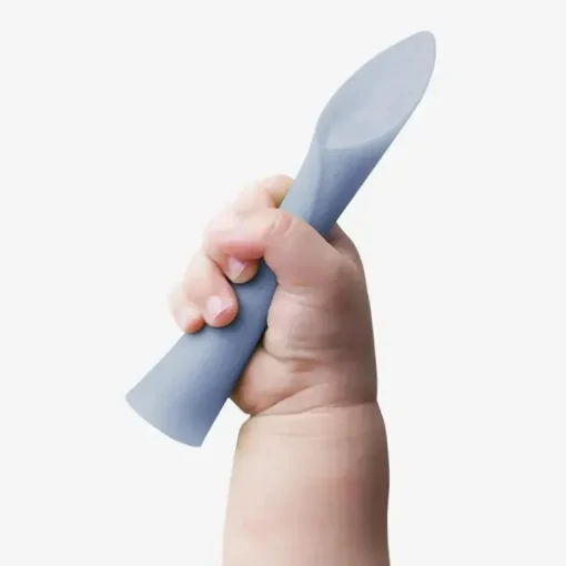 Ola Baby - Colher de treinamento com ponta macia 100% silicone para desmame conduzido por bebês, pacote com 2, Kiwi/mirtilo