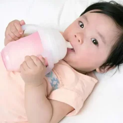 Ola Baby - Garrafa delicada com alça de mordedor de silicone