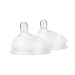 Ola Baby - Mamilo de substituição de silicone para mamadeira suave, pacote com 2, 0-3 meses/fluxo prematuro
